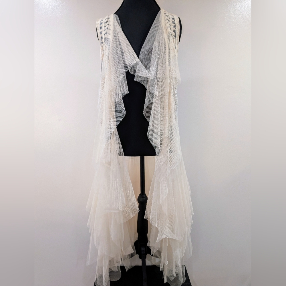 Ethereal Origami Mesh Vest Cover Up Fairyesque